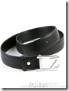 Ermenegildo Zegna Leather Belt with Logo Buckle for Men- Black
